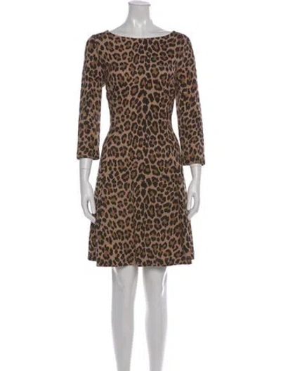 Pre-owned Kate Spade Animal Print Mini Dress In Neutral