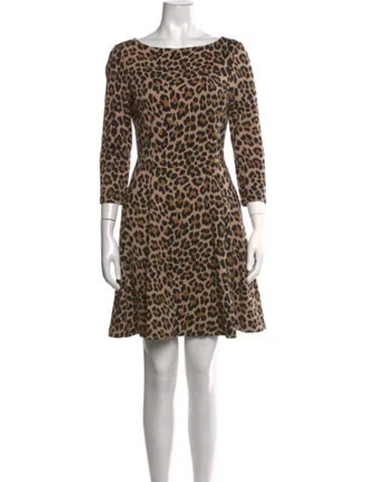 Pre-owned Kate Spade Animal Print Mini Dress In Neutrals