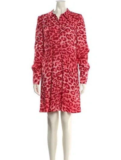 Pre-owned Kate Spade Animal Print Mini Dress In Pink