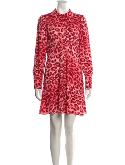 Pre-owned Kate Spade Animal Print Mini Dress In Pink