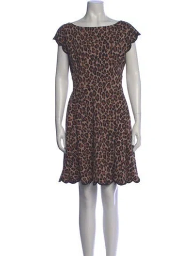 Pre-owned Kate Spade Animal Print Mini Dress W/ Tags In Neutral