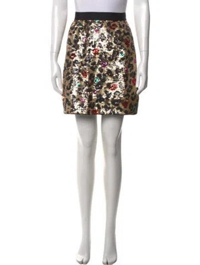Pre-owned Kate Spade Animal Print Mini Skirt In Black