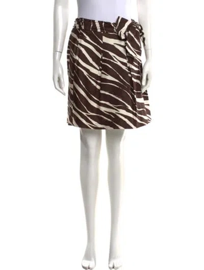 Pre-owned Kate Spade Animal Print Mini Skirt In Brown