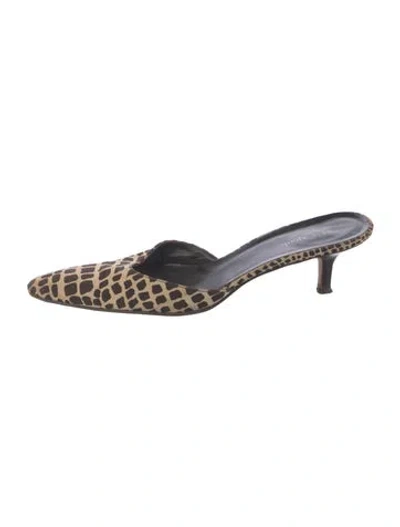 Pre-owned Kate Spade Animal Print Mules In Multicolor