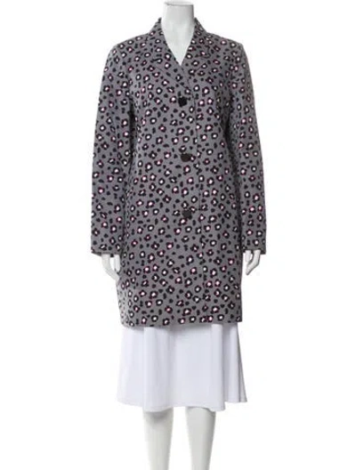 Pre-owned Kate Spade Animal Print Peacoat W/ Tags In Gray
