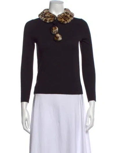 Pre-owned Kate Spade Animal Print Sweater In Black