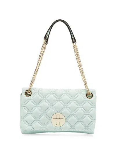 Pre-owned Kate Spade Astor Court Cynthia Quilted Shoulder Bag In Green