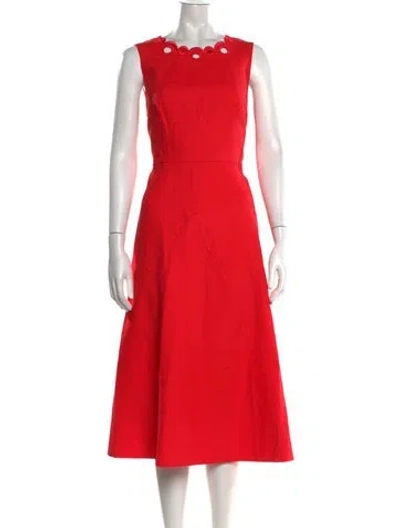 Pre-owned Kate Spade Asymmetrical Midi Length Dress In Red