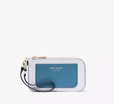 Kate Spade Ava Colorblocked Coin Card Case Wristlet In Back To School Blues
