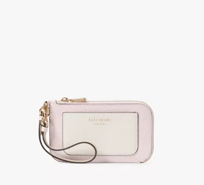 Kate Spade Ava Colorblocked Coin Card Case Wristlet In Pink