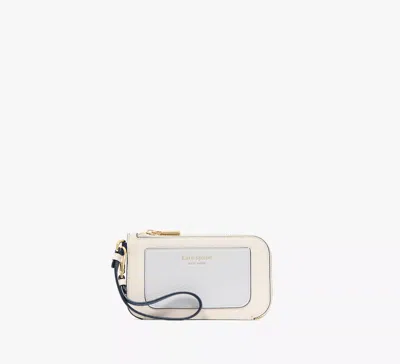 Kate Spade Ava Colorblocked Coin Card Case Wristlet In Stone Path