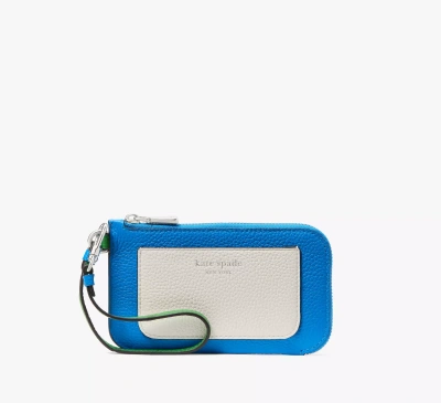 Kate Spade Ava Colorblocked Coin Card Case Wristlet In Blue