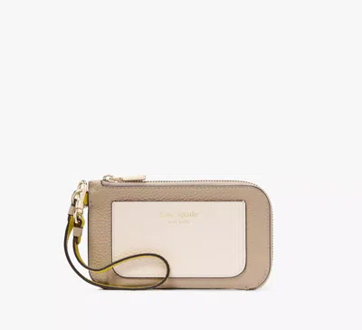 Kate Spade Ava Colorblocked Coin Card Case Wristlet In Tigers Eye