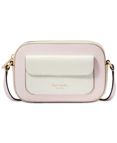 Kate Spade Ava Colorblocked Pebbled Leather Mini Crossbody In Shimmer Pi