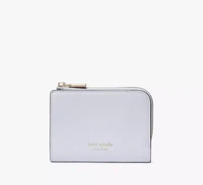 Kate Spade Ava Colorblocked Pebbled Leather Zip Bifold Wallet In Back To School Blues