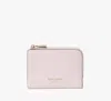 Kate Spade Ava Colorblocked Pebbled Leather Zip Bifold Wallet In Shimmer Pink
