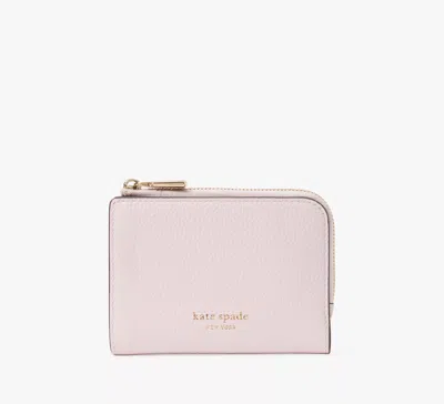 Kate Spade Ava Colorblocked Pebbled Leather Zip Bifold Wallet In Shimmer Pink