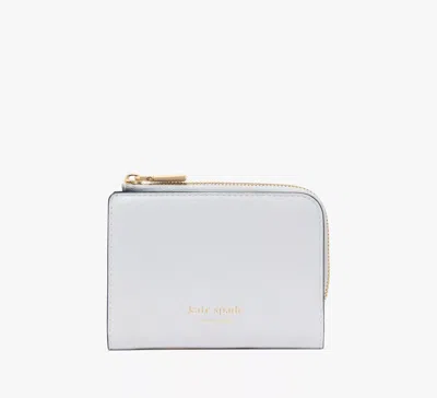 Kate Spade Ava Colorblocked Pebbled Leather Zip Bifold Wallet In Stone Path