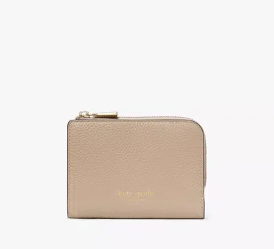 Kate Spade Ava Colorblocked Pebbled Leather Zip Bifold Wallet In Tigers Eye