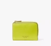 Kate Spade Ava Colorblocked Pebbled Leather Zip Bifold Wallet In Yellow