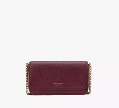 Kate Spade Ava Flap Chain Wallet In Cherry Juice
