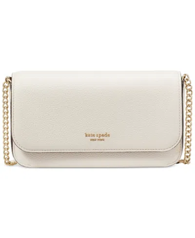 KATE SPADE AVA PEBBLED LEATHER FLAP CHAIN WALLET
