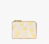 Kate Spade Ava Spring Pansies Bifold Wallet In Yuzu Jam
