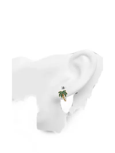 Kate Spade Away We Go Crystal-embellished Palm-tree Earrings In Gold