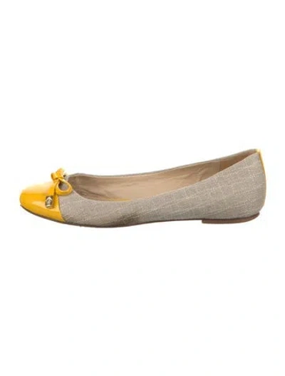 Pre-owned Kate Spade Ballet Flats In Yellow