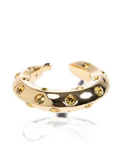 Kate Spade Banana-motif Crystal-embellished Rings In Gold