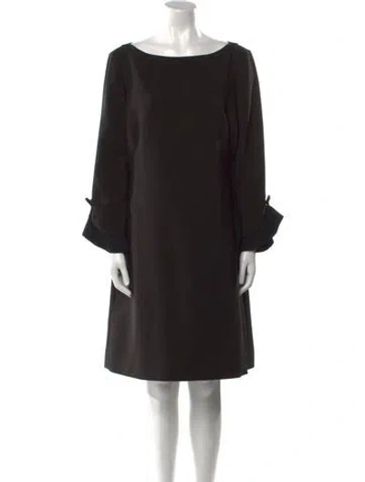 Pre-owned Kate Spade Bateau Neckline Knee-length Dress In Black