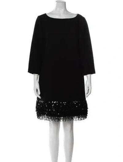 Pre-owned Kate Spade Bateau Neckline Knee-length Dress In Black