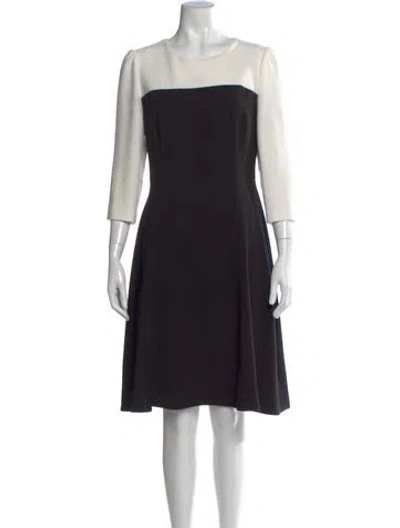 Pre-owned Kate Spade Bateau Neckline Knee-length Dress In Black