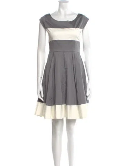 Pre-owned Kate Spade Bateau Neckline Knee-length Dress In Gray