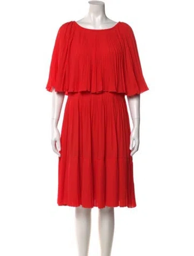 Pre-owned Kate Spade Bateau Neckline Knee-length Dress In Red