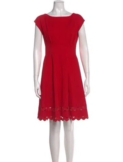 Pre-owned Kate Spade Bateau Neckline Knee-length Dress In Red
