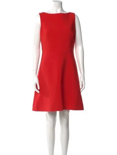 Pre-owned Kate Spade Bateau Neckline Knee-length Dress In Red