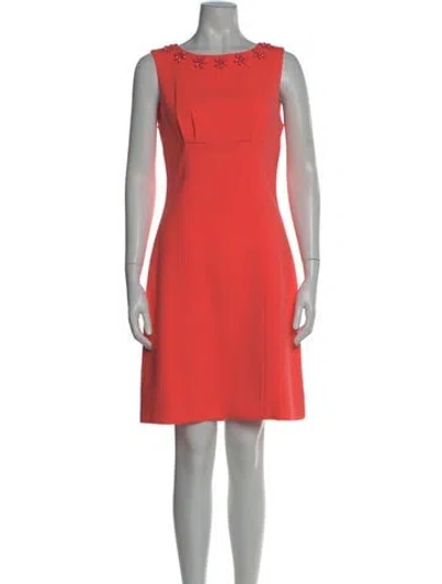Pre-owned Kate Spade Bateau Neckline Knee-length Dress In Red
