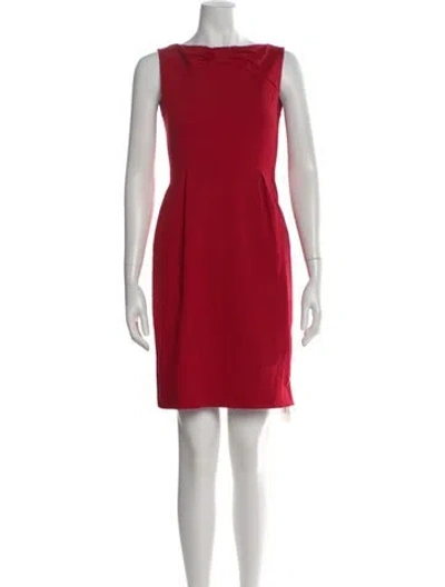 Pre-owned Kate Spade Bateau Neckline Knee-length Dress In Red