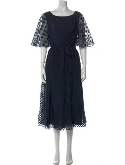 Pre-owned Kate Spade Bateau Neckline Long Dress W/ Tags In Blue