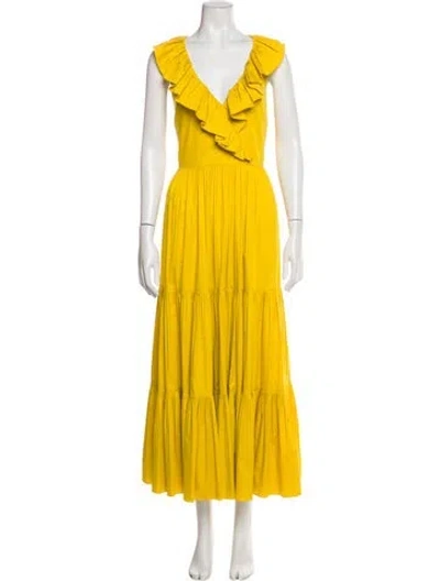 Pre-owned Kate Spade Bateau Neckline Long Dress In Yellow