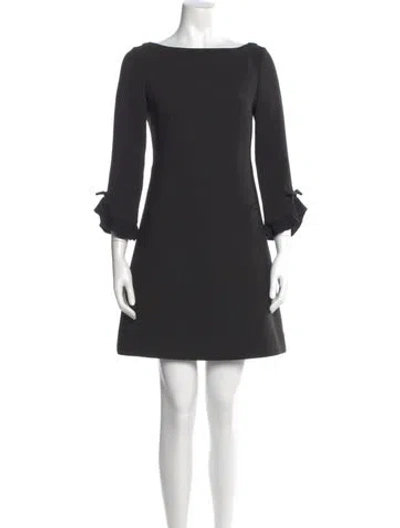 Pre-owned Kate Spade Bateau Neckline Mini Dress In Black