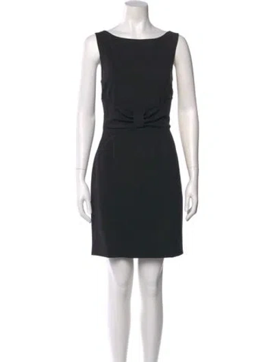 Pre-owned Kate Spade Bateau Neckline Mini Dress In Black