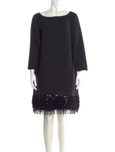 Pre-owned Kate Spade Bateau Neckline Mini Dress In Black
