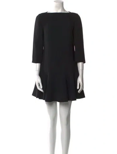 Pre-owned Kate Spade Bateau Neckline Mini Dress In Black