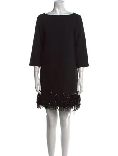 Pre-owned Kate Spade Bateau Neckline Mini Dress In Black