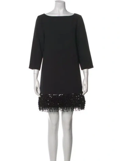 Pre-owned Kate Spade Bateau Neckline Mini Dress In Black