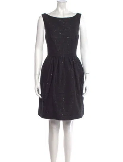 Pre-owned Kate Spade Bateau Neckline Mini Dress In Black