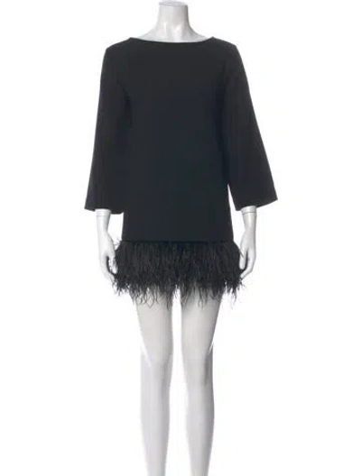 Pre-owned Kate Spade Bateau Neckline Mini Dress In Black