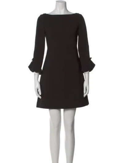 Pre-owned Kate Spade Bateau Neckline Mini Dress In Black